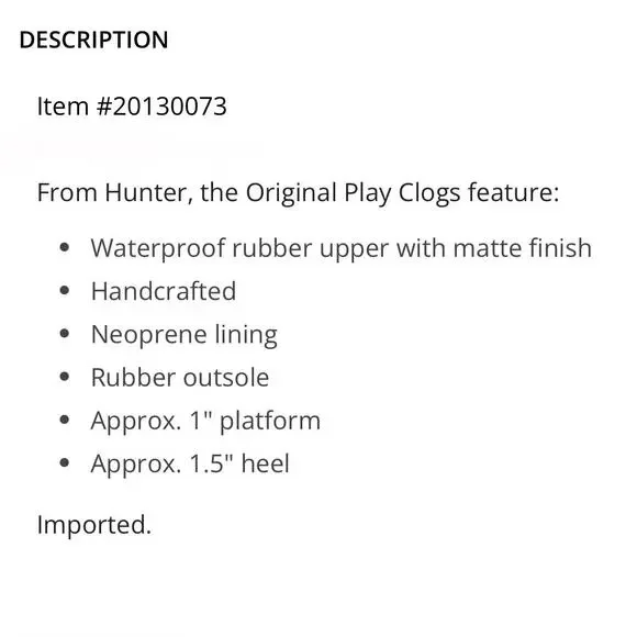 NIB Hunter Original Waterproof Platform Play Clogs 7 38 Orange - Picture 12 of 12